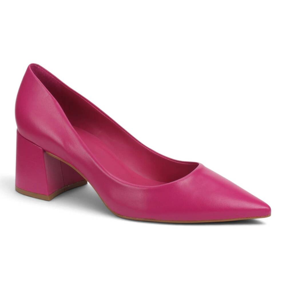 NEW CARRANO women's amira leather pump heels in fuchsia